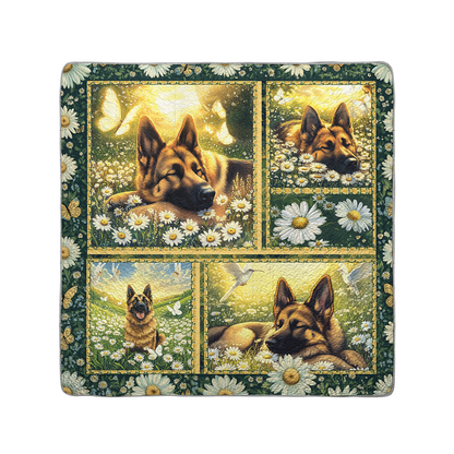 Shineful All Season Quilt 3-Piece Set Dreaming In Daisies German Shepherd