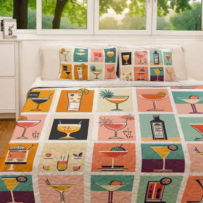 Shineful All Season Quilt 3-Piece Set Wine  Cocktail Chic