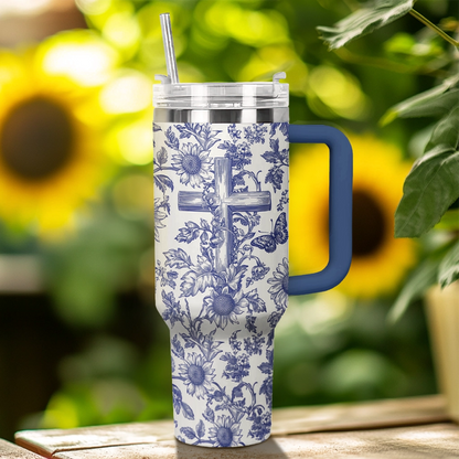 Shineful Tumbler Sunflower & Cross Blessing