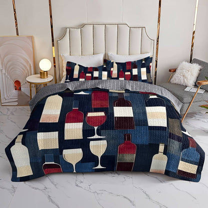 Shineful All Season Quilt 3-Piece Set Bewitching Wine