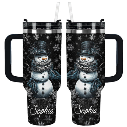Shineful Tumbler Personalized Elegant Midnight Snowman