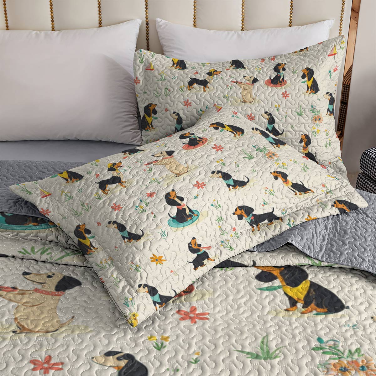 Shineful All Season Quilt 3-Piece Set Wiener Dachshund Wonders