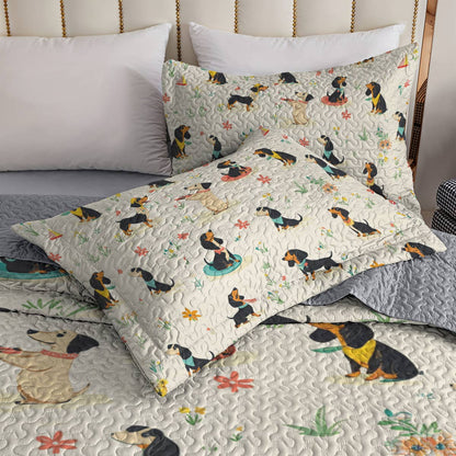 Shineful All Season Quilt 3-Piece Set Wiener Dachshund Wonders