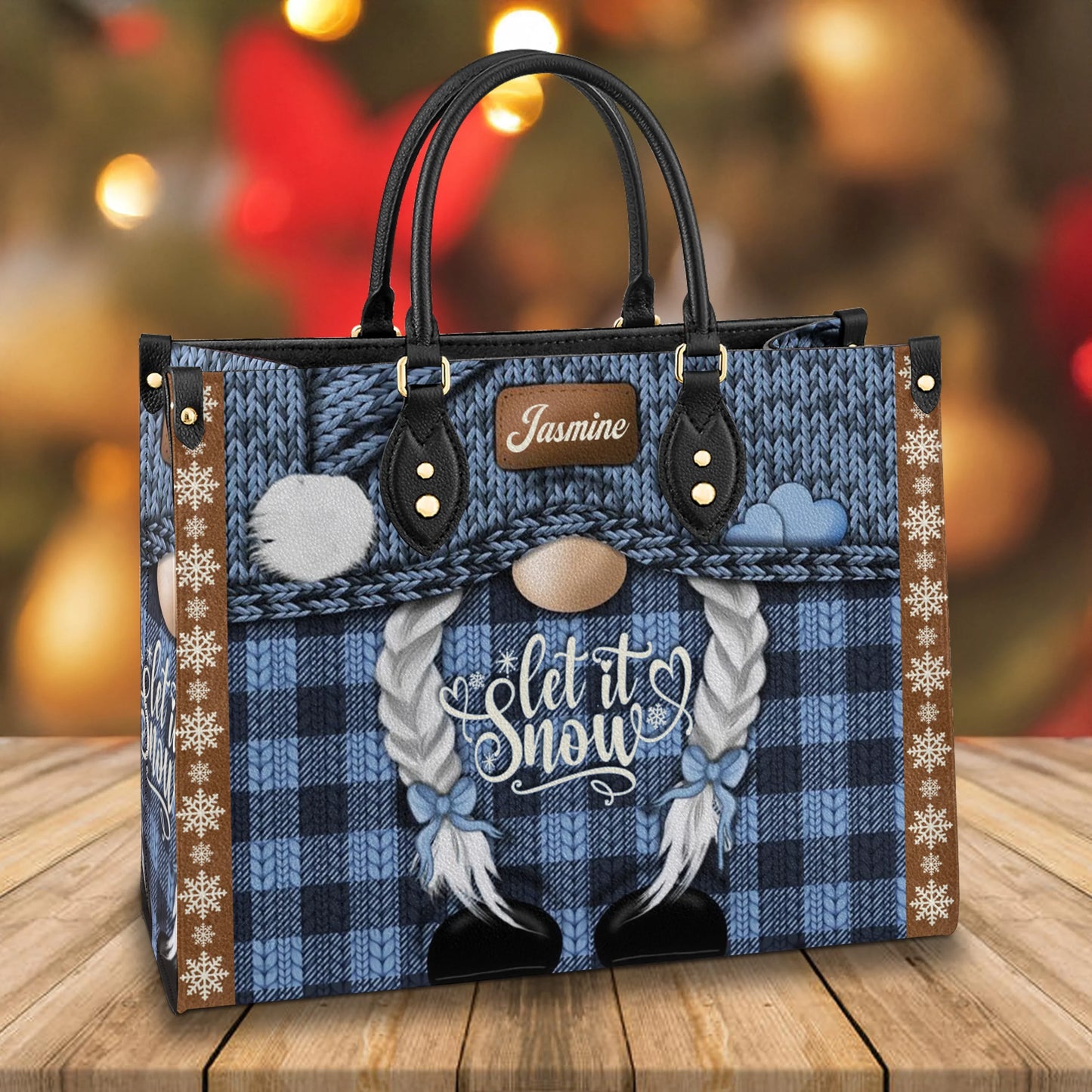 Shineful Leather Bag Braided Winter Magic