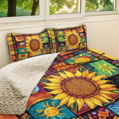 Shineful All Season Quilt 3-Piece Set - Hippie Sunshine Patchwork