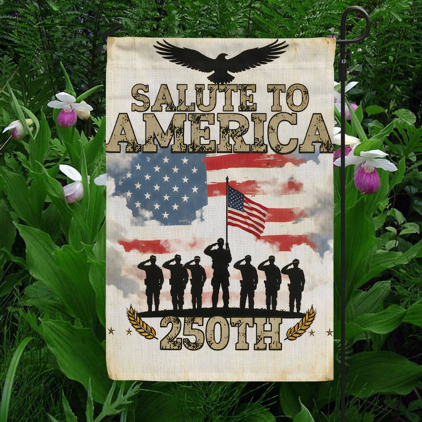 Shineful Gargen Flag 12" x 18" - Salute to America