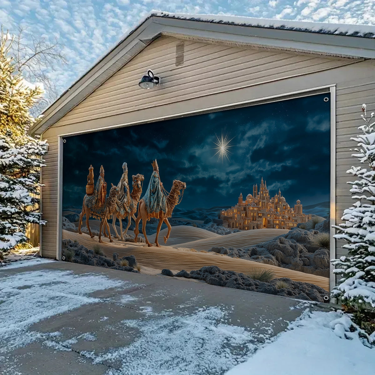 Shineful Garage Door Banner Decoration Star of Bethlehem Epiphany