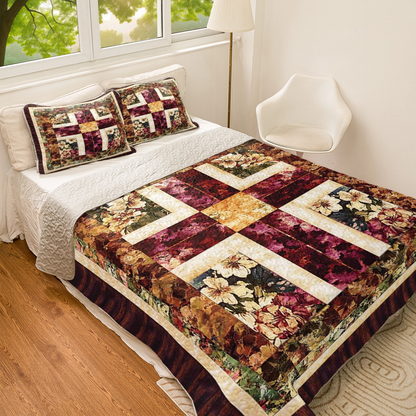 Shineful All Season Quilt 3-Piece Set - God Faithful Floral