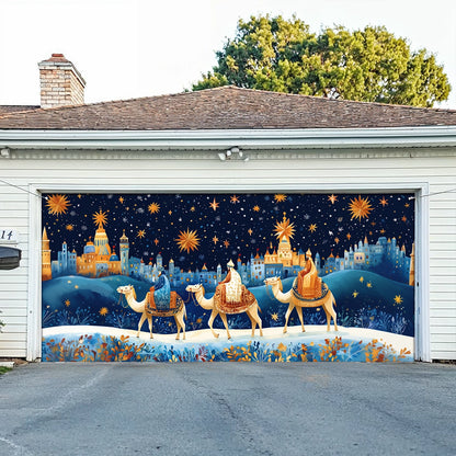 Shineful Garage Door Banner Decoration The Epiphany Night