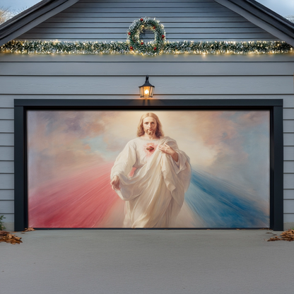 Shineful Garage Door Banner Decoration Divine Mercy Revealed