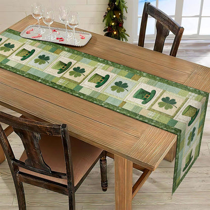 Shineful 2D Flat Print Quilted Table Runner Irish Hearth