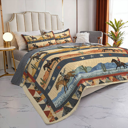 Shineful All Season Quilt 3-Piece Set - Cowboy's Journey