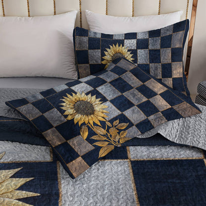 Shineful All Season Quilt 3-Piece Set Sunflower Elegance