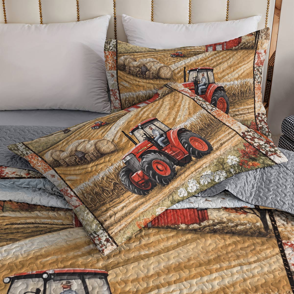 Shineful All Season Quilt 3-Piece Set - Farmer Autumn Harvest