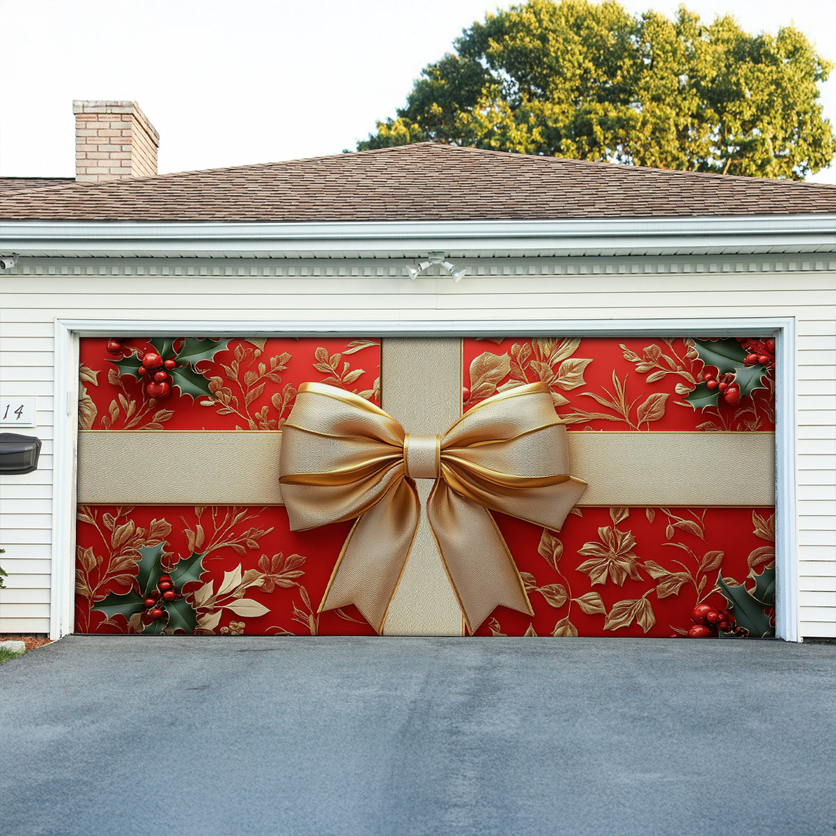 Shineful Garage Door Banner Decoration Festive Christmas Present