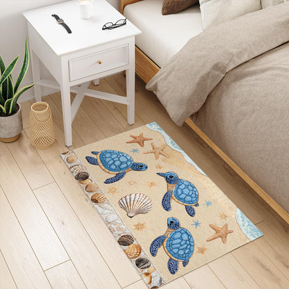 Shineful Sea Turtle Ultra-Thin Non Skid Floor Mat, Kitchen Rugs