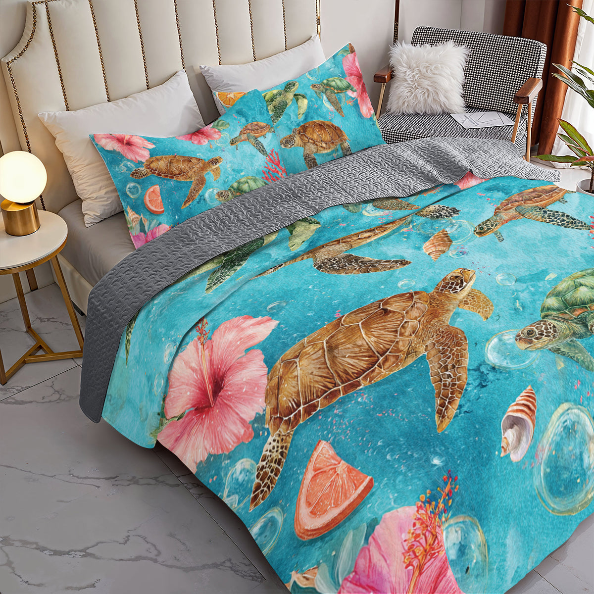 Shineful All Season Quilt 3-Piece Set Ocean Drift