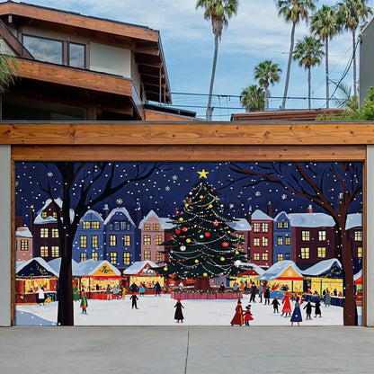 Shineful Garage Door Banner Decoration - Christmas Market