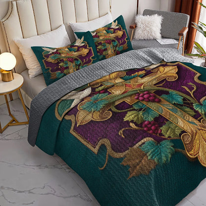 Shineful Quilt 3-Piece Set Vine of Eternal Grace