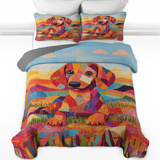 Shineful All Season Quilt 3-Piece Set Colorful Patchwork