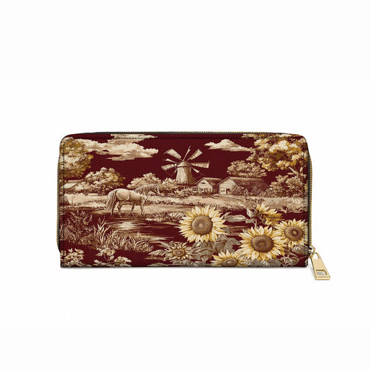 Shineful Leather Clutch Purse Texas Sunflower - Heart of the Lone Star Fields