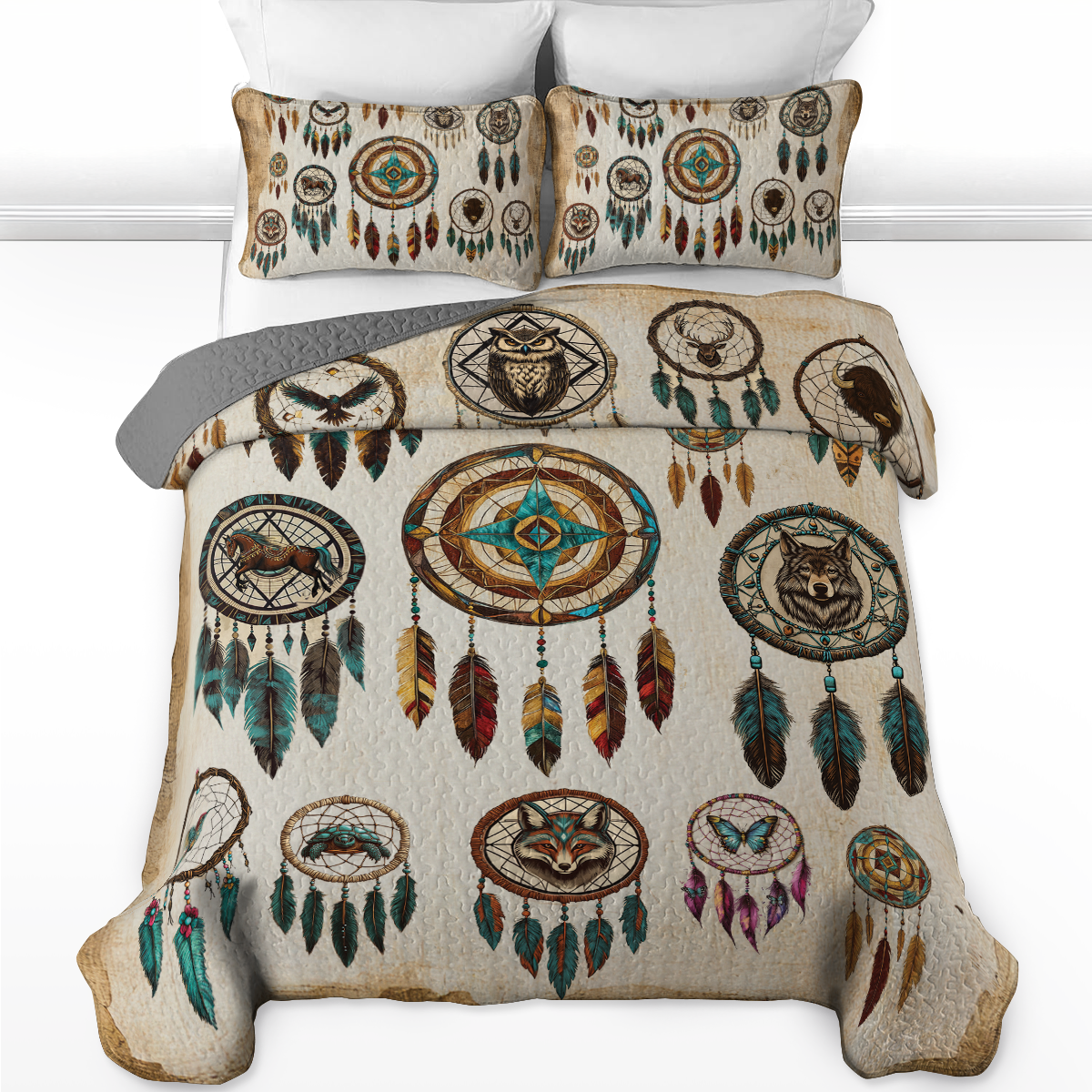 Shineful All Season Quilt 3-Piece Set Spirit Guide Dreamcatcher