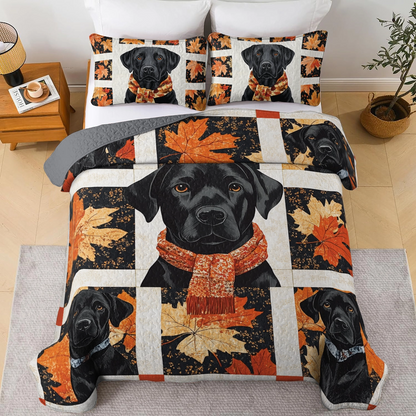 Shineful All Season Quilt 3-Piece Set - Autumn Labrador Cozy