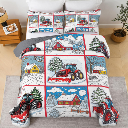 Shineful All Season Quilt 3-Piece Set - Snow Farm Pattern