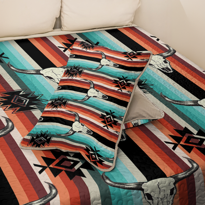 Shineful All Season Quilt 3-Piece Set Native Sacred Buffalo