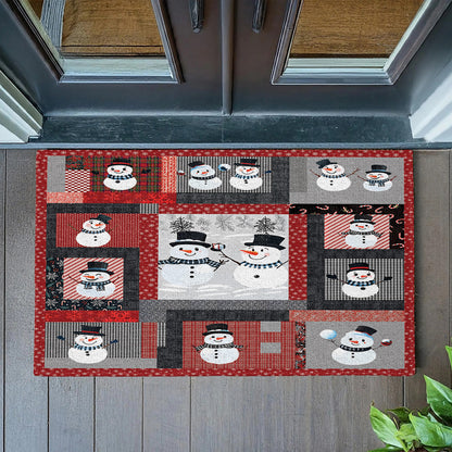 Shineful Playful Snowmen Ultra-Thin Non Skid Floor Mat, Kitchen Rugs