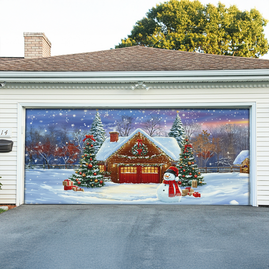 Shineful Garage Door Banner Decoration - Snowman’s Winter Haven