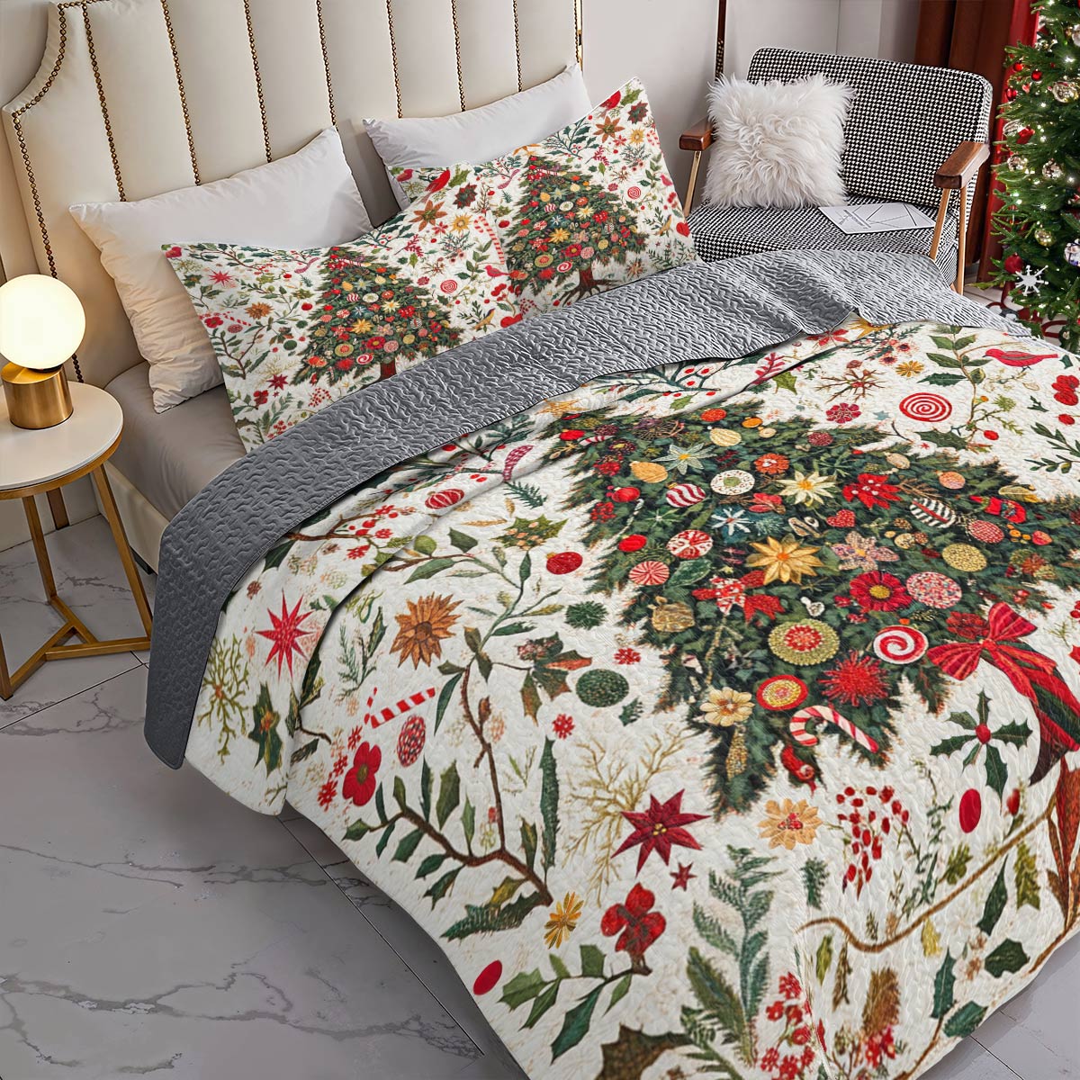 Shineful All Season Quilt 3-Piece Set Proliferate Tree