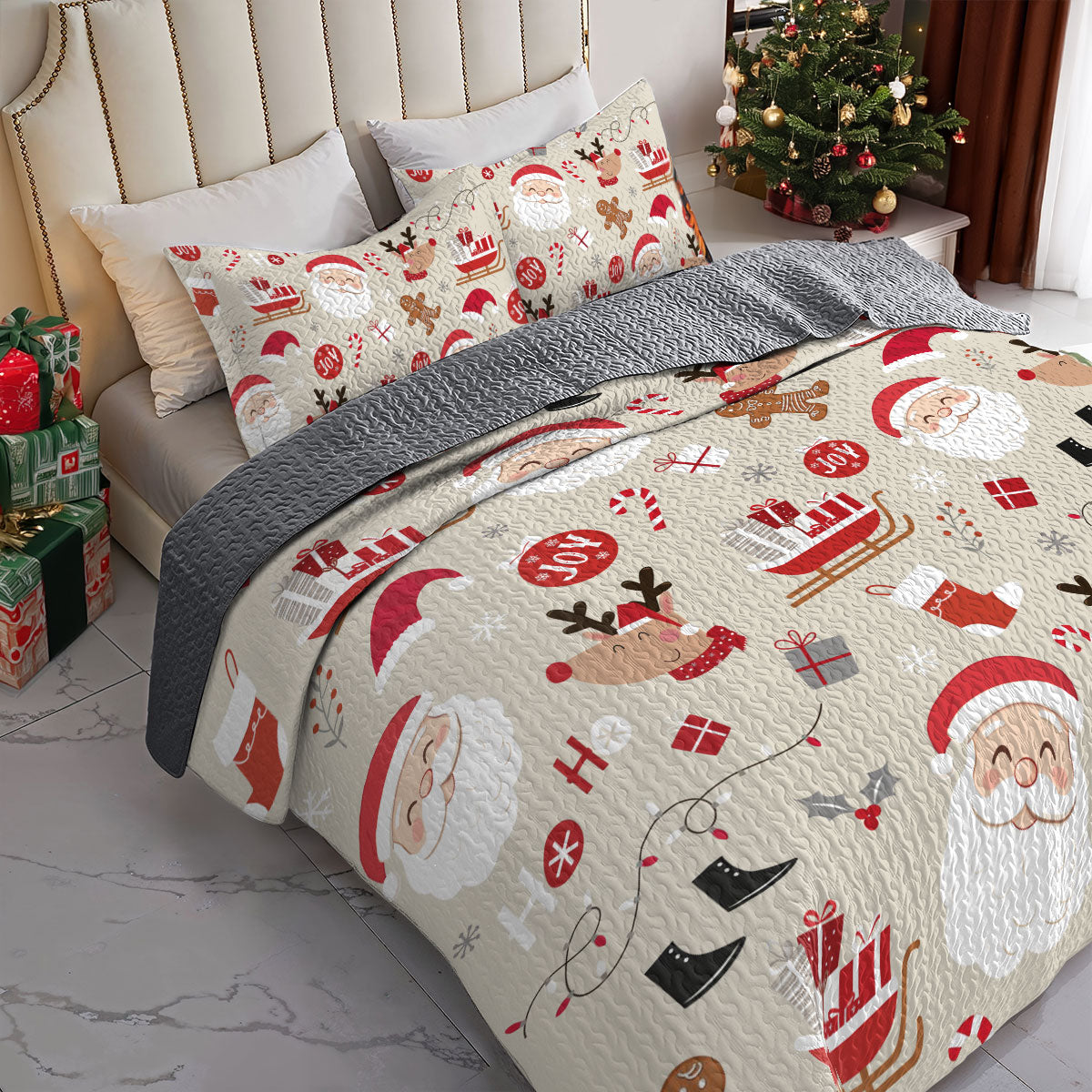 Shineful All Season Quilt 3-Piece Set Christmas Joy
