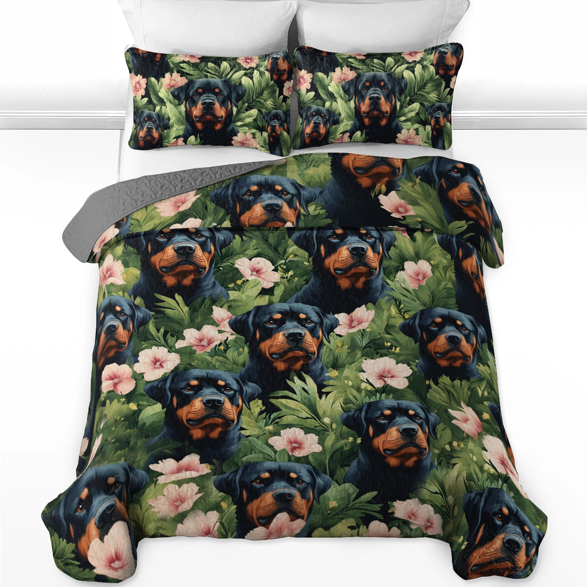 Shineful All Season Quilt 3-Piece Set - Rottweiler Guardian