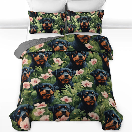 Shineful All Season Quilt 3-Piece Set - Rottweiler Guardian