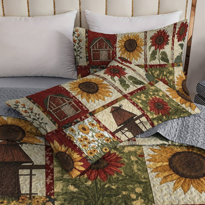 Shineful All Season Quilt 3-Piece Set - Sunflower Rustic Farm