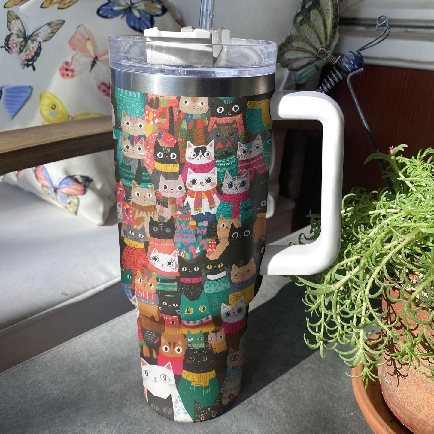 Shineful Tumbler Christmas Cozy Cats