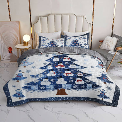 Shineful All Season Quilt 3-Piece Set Pretty Dancing Snowmen