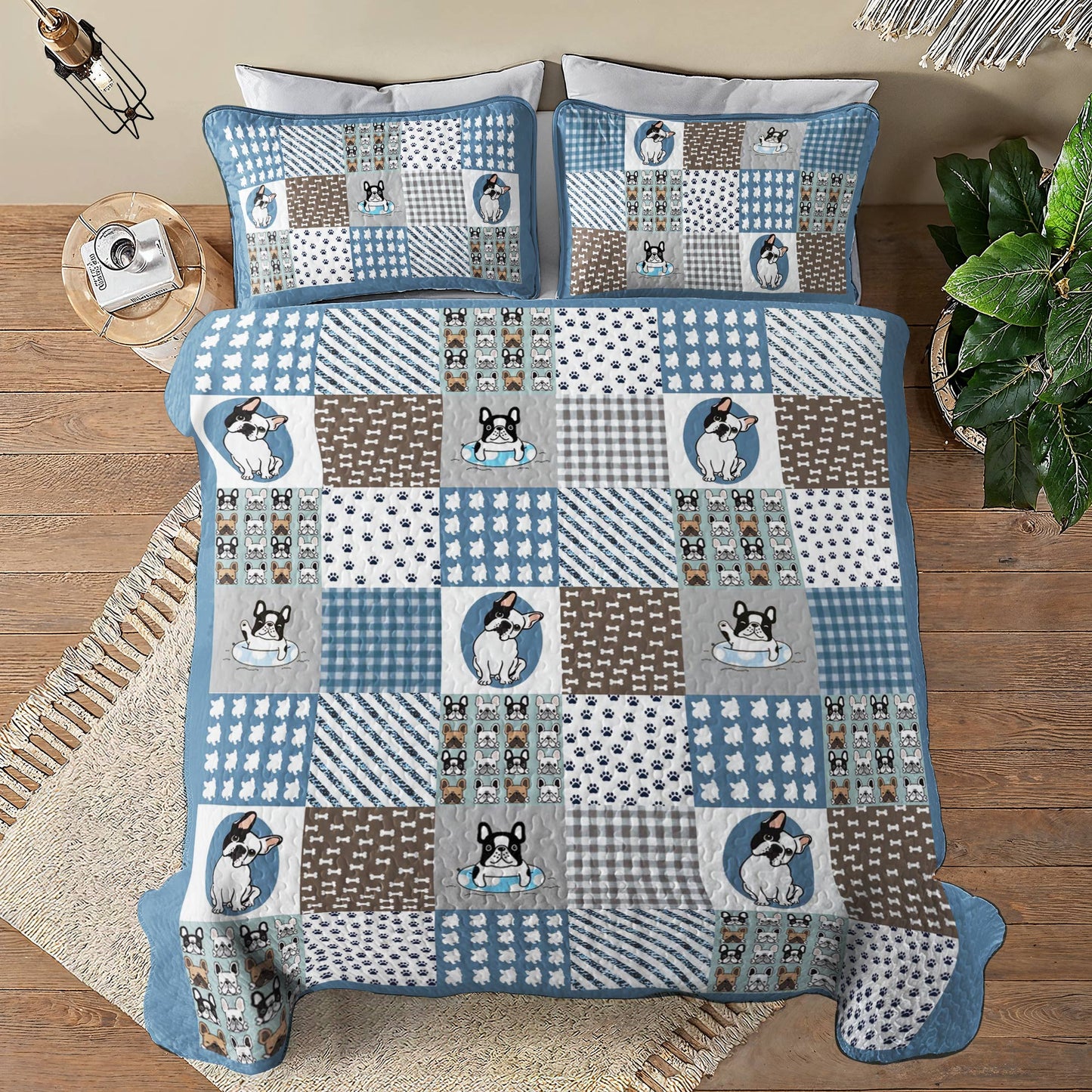 Shineful All Season Quilt 3-Piece Set Frenchie Fun