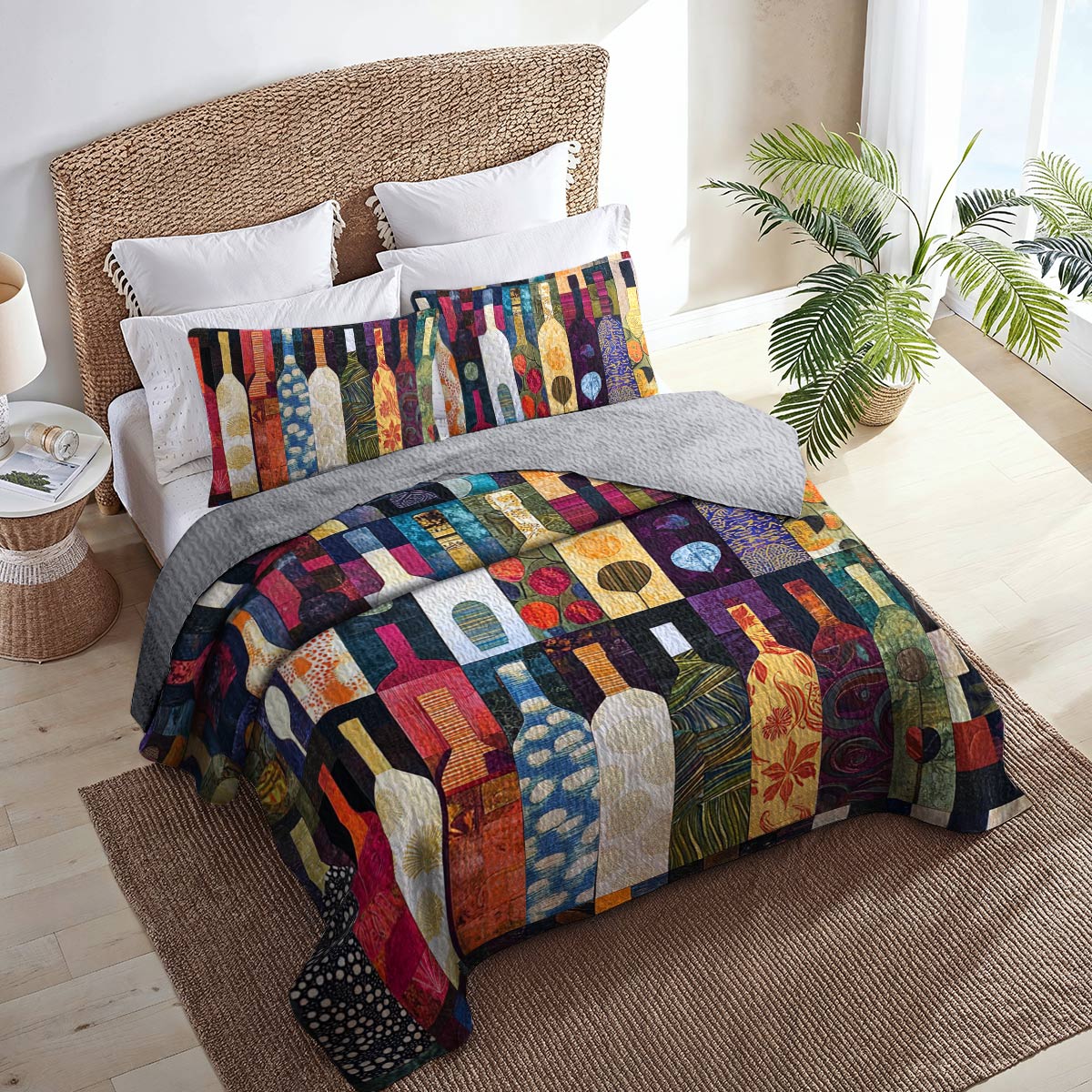 Shineful All Season Quilt 3-Piece Set Captivating Wine