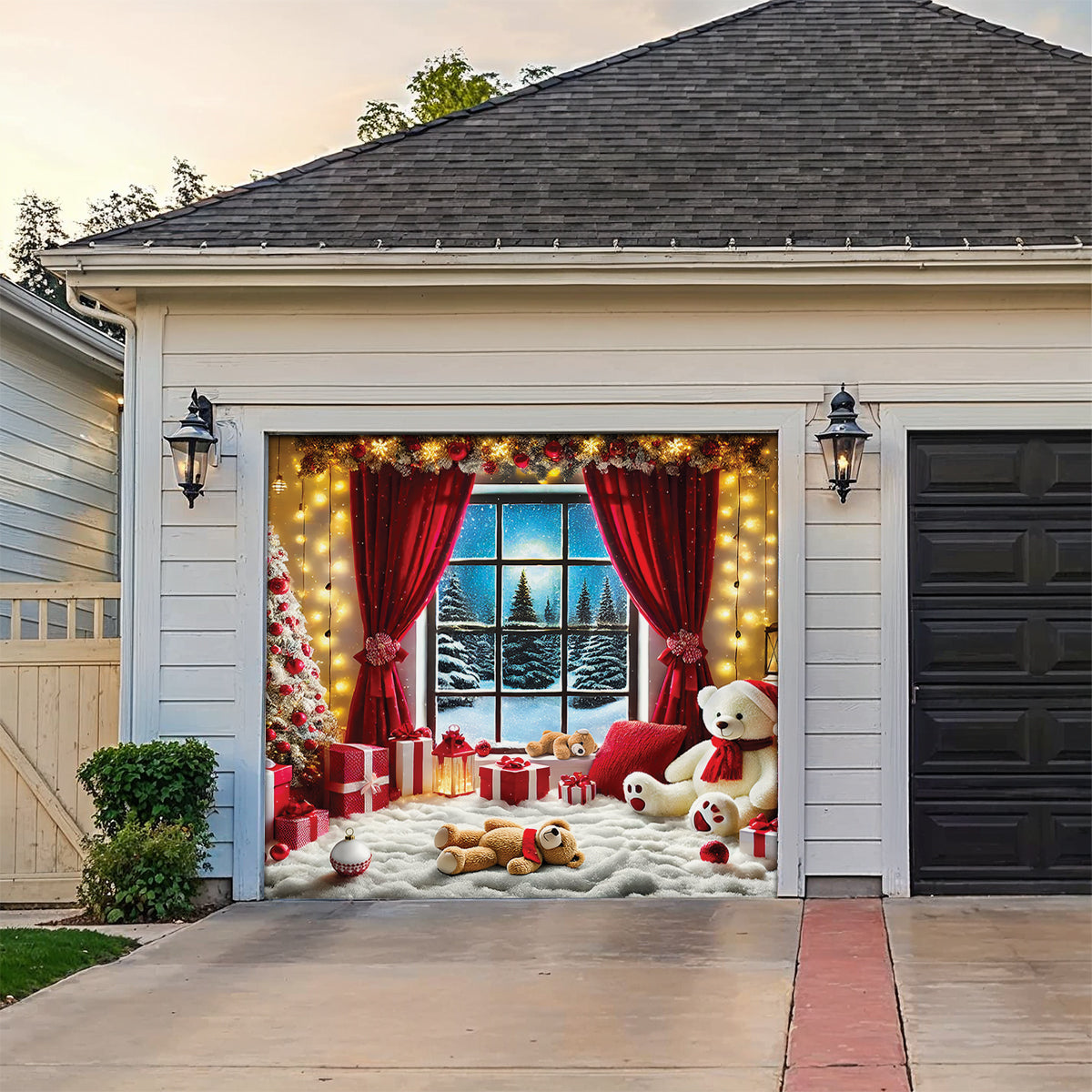 Shineful Garage Door Banner Decoration - Christmas Memories By The Hearth