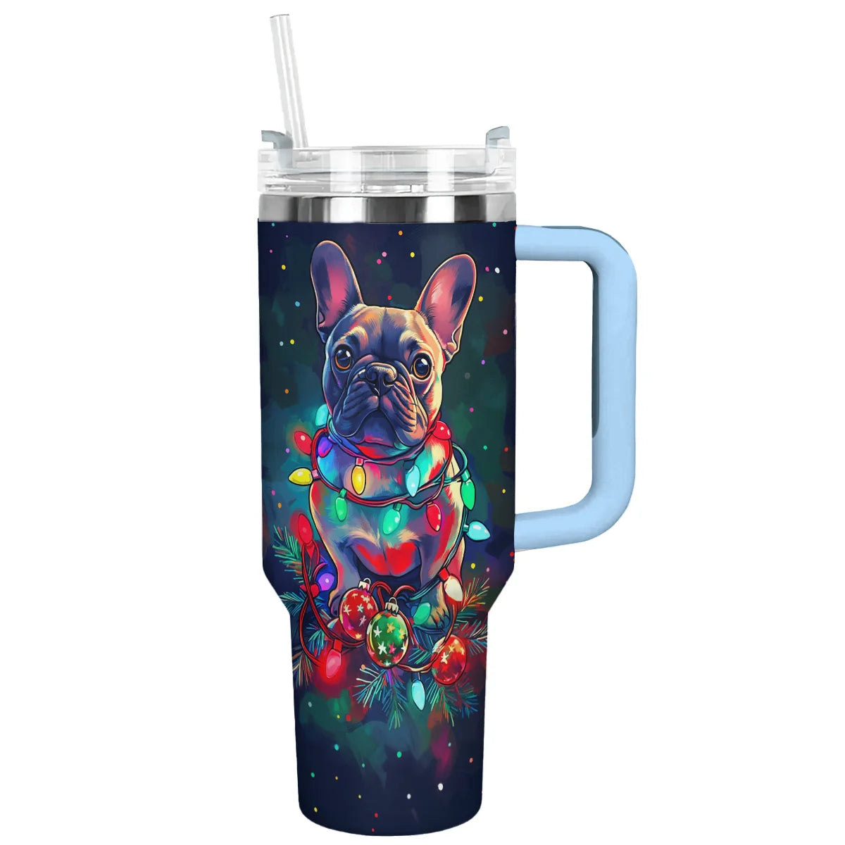 Shineful Tumbler Frenchie Festive Lights