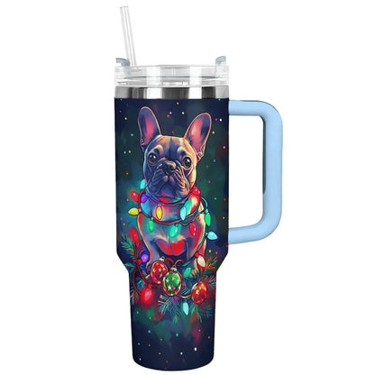 Shineful Tumbler Frenchie Festive Lights