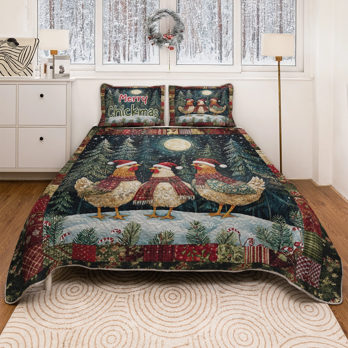 Shineful All Season Quilt 3-Piece Set - Chickmas Cheer