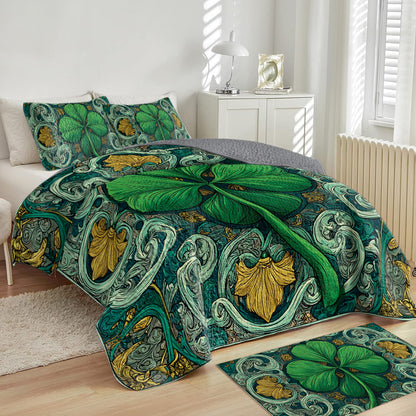 Shineful All Season Quilt 3-Piece Set Emerald Fortune