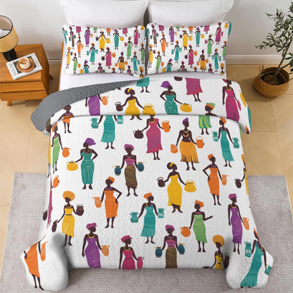 Shineful All Season Quilt 3-Piece Set Black Women's Traditional Beauty