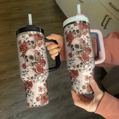 Shineful Tumbler - Elegant Skull & Rose
