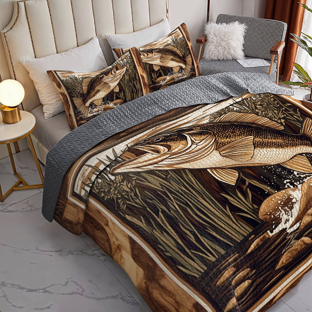 Shineful All Season Quilt 3-Piece Set Gracefulness Bass