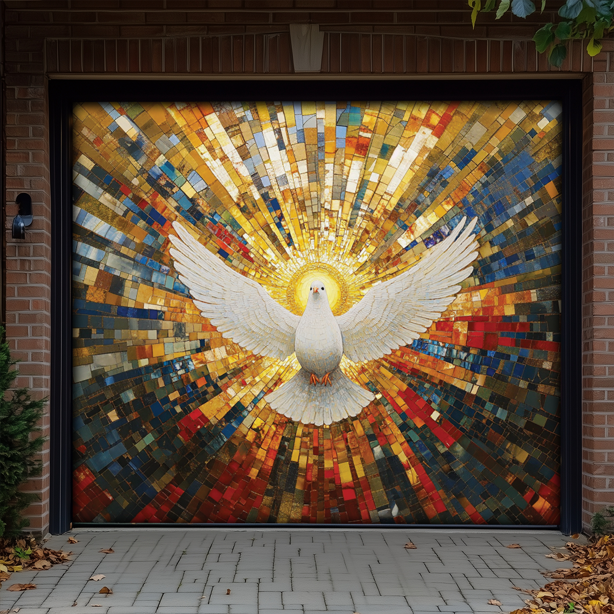 Shineful Garage Door Banner Decoration Dove of Peace