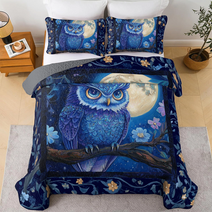 Shineful All Season Quilt 3-Piece Set Midnight Majesty Owl
